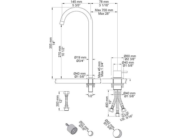 Vola - 590v - vola 590v wastafelkraan - afbeelding 5 van  6