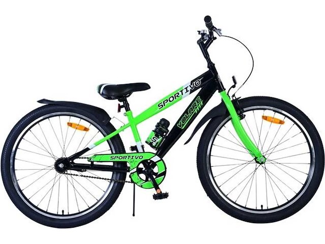 Volare sportivo kinderfiets - jongen - 24 inch - zwart en groen - afbeelding 1 van  4