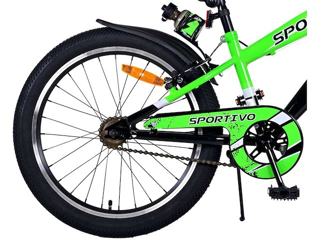 Volare sportivo kinderfiets - jongen - 24 inch - zwart en groen - afbeelding 2 van  4