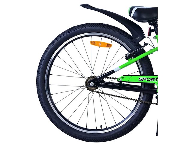 Volare sportivo kinderfiets - jongens - 24 inch - zwart groen - twee handremmen - afbeelding 4 van  9