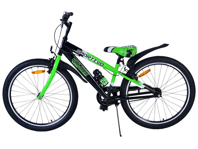 Volare sportivo kinderfiets - jongens - 24 inch - zwart groen - twee handremmen - afbeelding 8 van  9