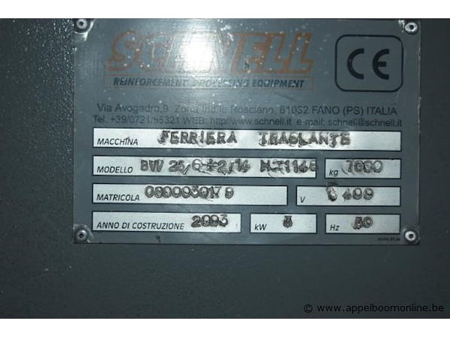 Volautomatische bidirectionele beugelmachine voor draadstaal schnell bar wiser 25, bj 2003, sr nr 0740031100, dia 25mm, vv besturing - afbeelding 5 van  14