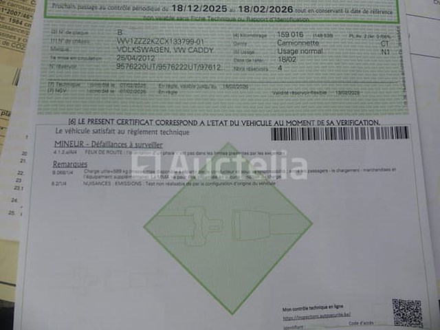 Volkswagen caddy utility truck (2012-160,865 km-vin:wv1zzz2kzcx133799) - afbeelding 5 van  27