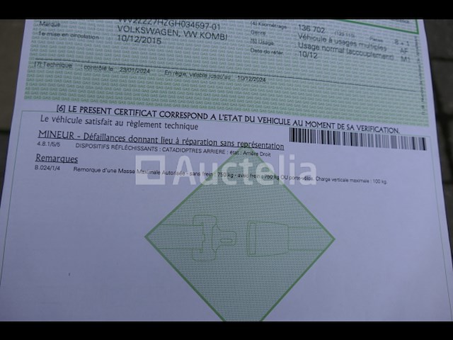 Volkswagen kombi pick-up (2015-vin:wv2zzz7hzgh03597) - afbeelding 30 van  42