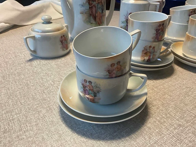 Volledig victoria vintage koffie/thee servies - afbeelding 9 van  12