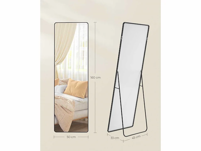 Volledige spiegel, frame van aluminiumlegering, 160 x 50 cm - afbeelding 5 van  6