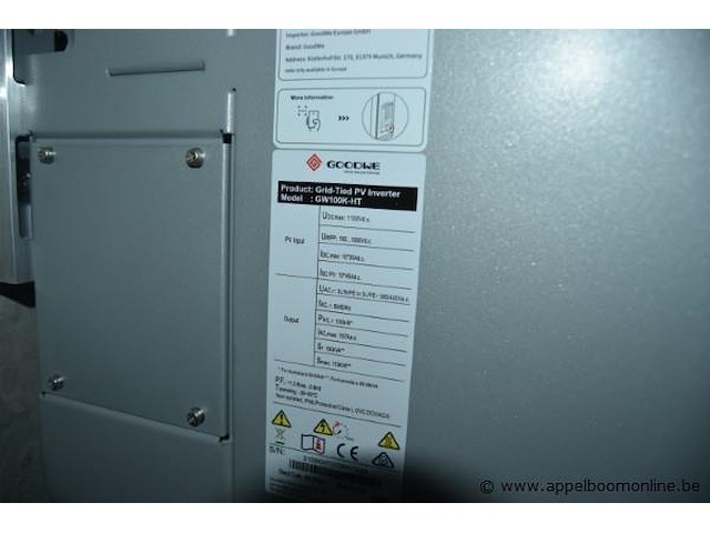 Volledige zonnepaneel installatie bestaande uit plm 400 zonnepanelen plus omvormer, goodwe, gw100k-ht, 400v, 100kw. koper dient deze zelf te demonteren - afbeelding 2 van  3
