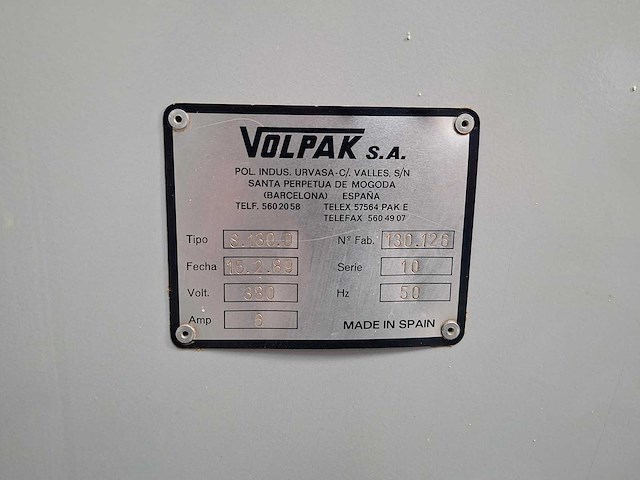 Volpak - s-130 d - volpak s-130 d verticale zakmachine - siemens automation + omron plc - 1989 - afbeelding 8 van  11