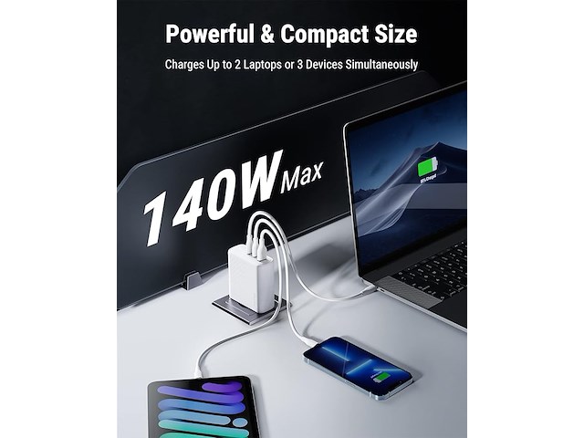 Voltme 140w usb c oplader - afbeelding 3 van  4