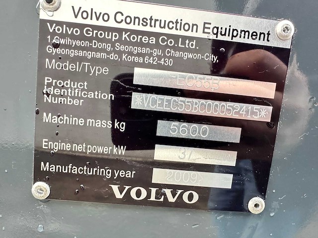 Volvo - 2009 - ec55b - midigraafmachine - afbeelding 36 van  41