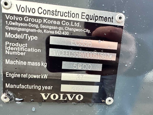 Volvo - 2010 - ec55b - midigraafmachine - afbeelding 35 van  40