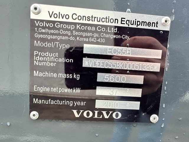 Volvo - 2010 - ec55b - midigraafmachine - afbeelding 32 van  38