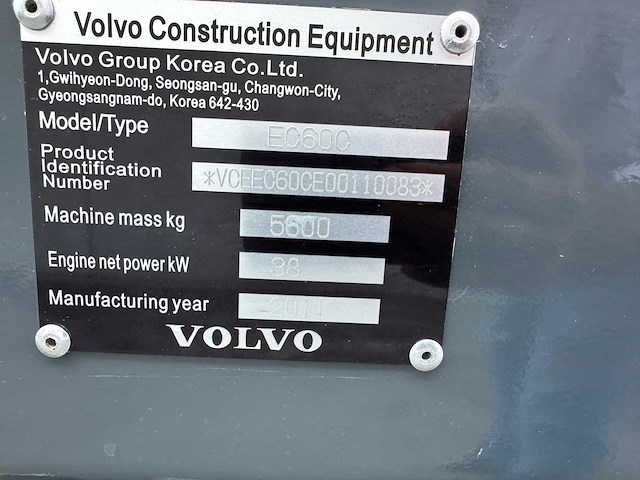 Volvo - 2011 - ec60c - midigraafmachine - afbeelding 18 van  18