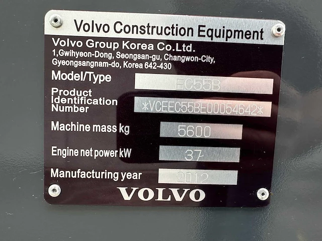 Volvo - 2012 - ec55b - midigraafmachine - afbeelding 35 van  40