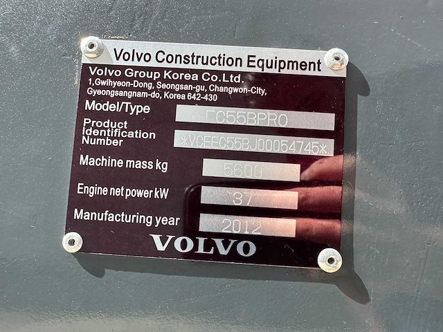Volvo - 2012 - ec55b - midigraafmachine - afbeelding 28 van  31