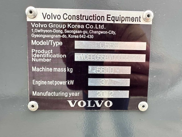 Volvo - 2012 - ec55b - midigraafmachine - afbeelding 35 van  35