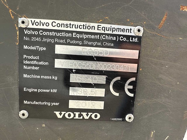 Volvo - 2012 - ec55d - midigraafmachine - afbeelding 32 van  38