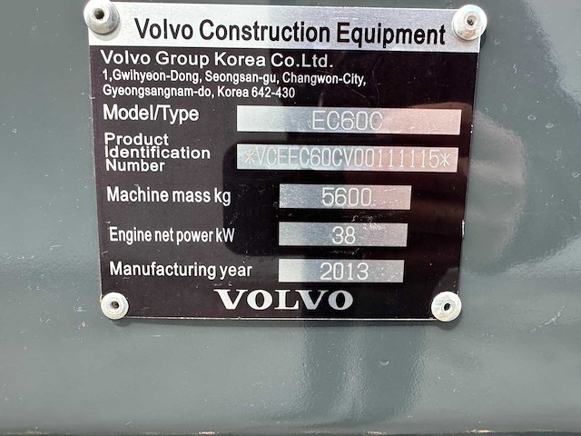 Volvo - 2013 - ec60c - midigraafmachine - afbeelding 36 van  41