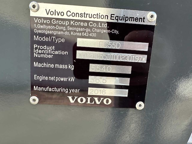 Volvo - 2016 - ec55d - midigraafmachine - afbeelding 33 van  40
