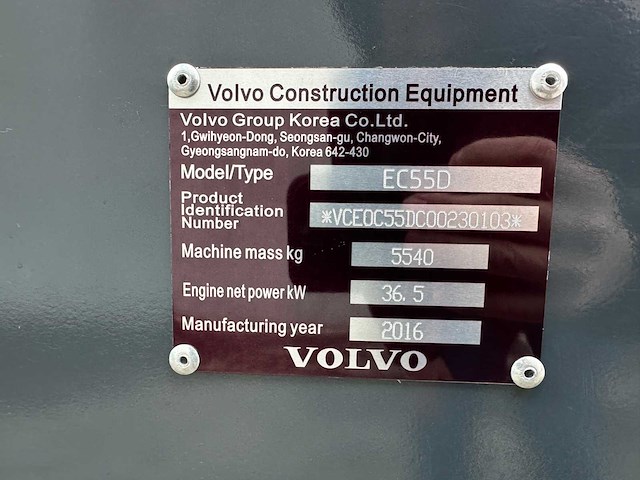 Volvo - 2016 - ec55d - midigraafmachine - afbeelding 41 van  41
