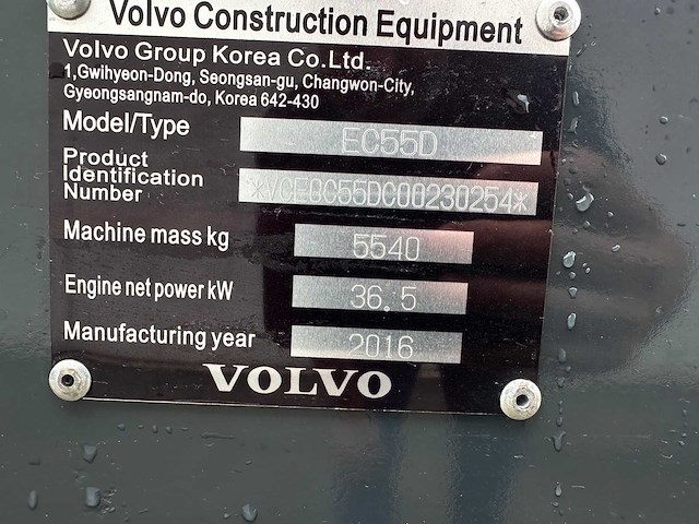 Volvo - 2016 - ec55d - midigraafmachine - afbeelding 33 van  39