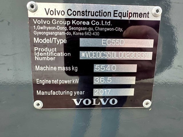 Volvo - 2017 - ec55d - midigraafmachine - afbeelding 36 van  41