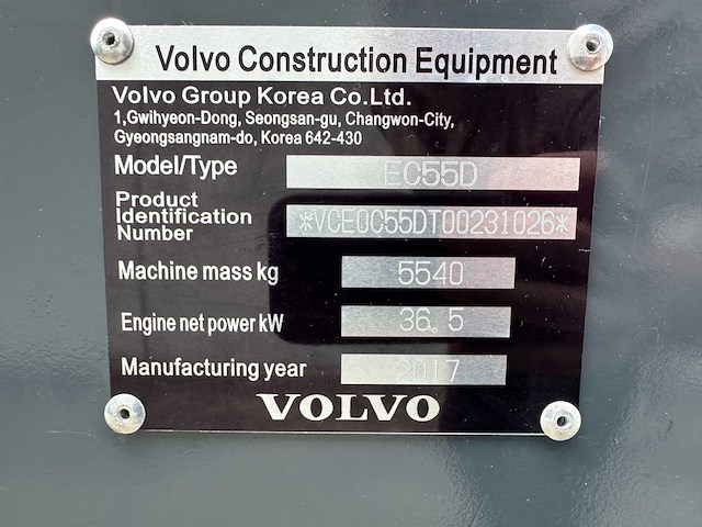 Volvo - 2017 - ec55d - midigraafmachine - afbeelding 31 van  31