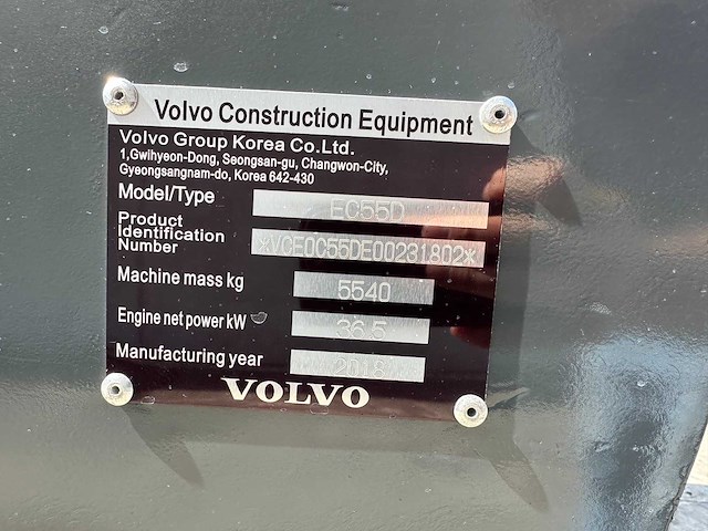 Volvo - 2018 - ec55d - midigraafmachine - afbeelding 35 van  40