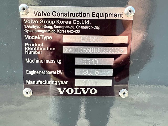 Volvo - 2018 - ec55d - midigraafmachine - afbeelding 35 van  40