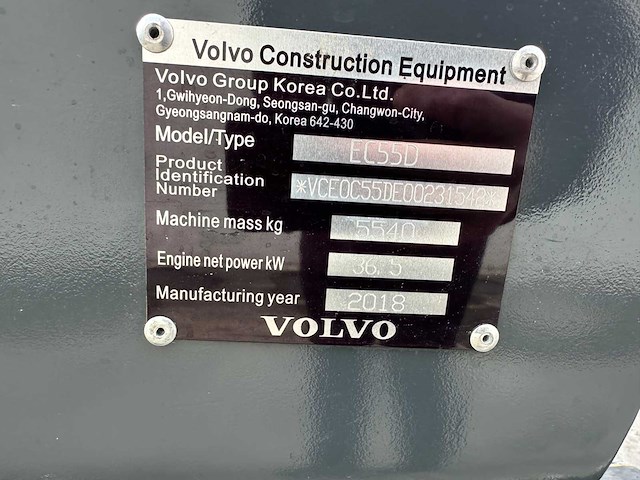 Volvo - 2018 - ec55d - midigraafmachine - afbeelding 31 van  31