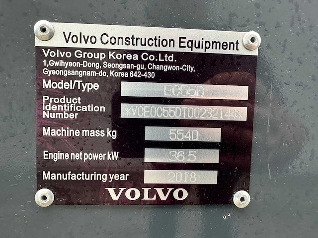 Volvo - 2018 - ec55d - midigraafmachine - afbeelding 35 van  40