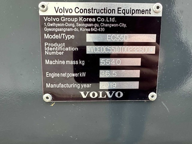 Volvo - 2019 - ec55d - midigraafmachine - afbeelding 41 van  41
