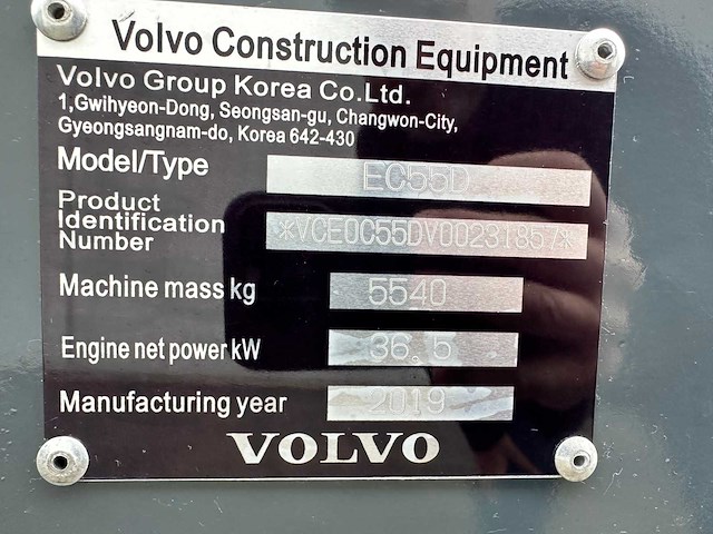 Volvo - 2019 - ec55d - midigraafmachine - afbeelding 36 van  41