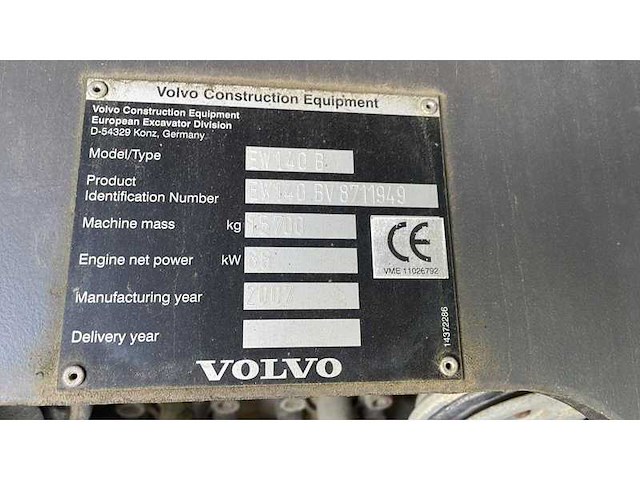 Volvo - ew140b - banden graafmachine - afbeelding 19 van  26