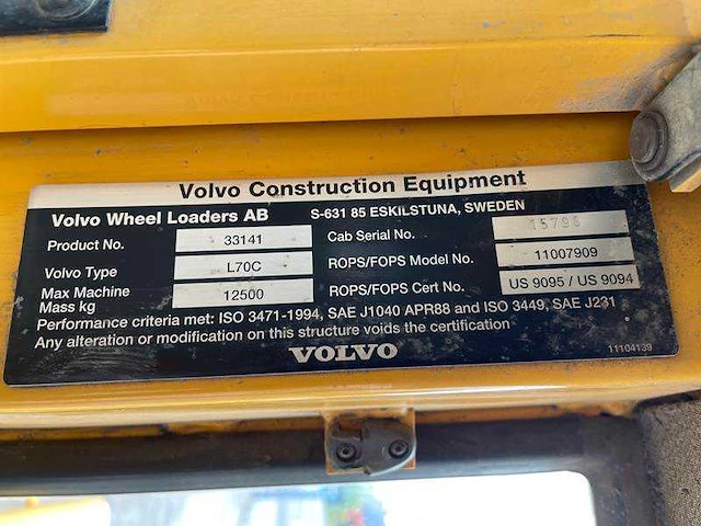 Volvo - l70 c - wiellader - afbeelding 15 van  15