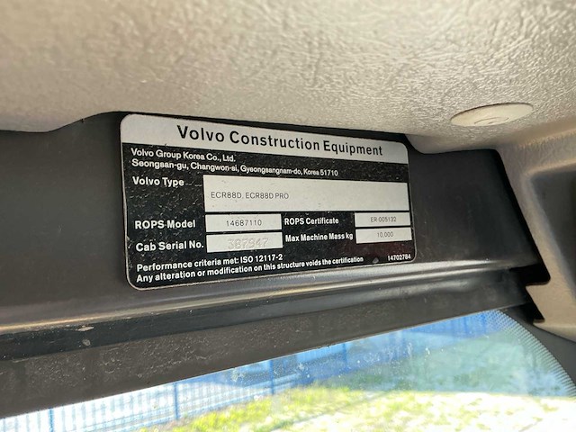 Volvo ecr88 graafmachine 2020 | 1000 uur | compleet met 5 bakken - afbeelding 9 van  37