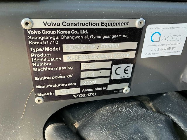 Volvo ecr88 graafmachine 2020 | 1000 uur | compleet met 5 bakken - afbeelding 37 van  37
