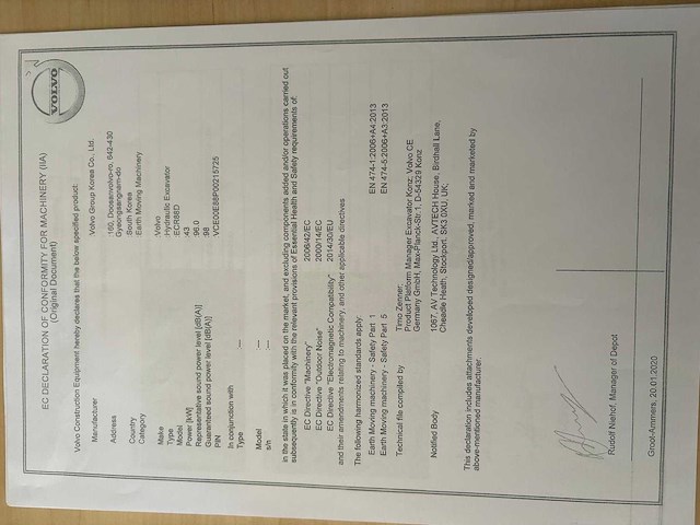 Volvo ecr88 graafmachine 2020 | 1000 uur | compleet met 5 bakken - afbeelding 15 van  22