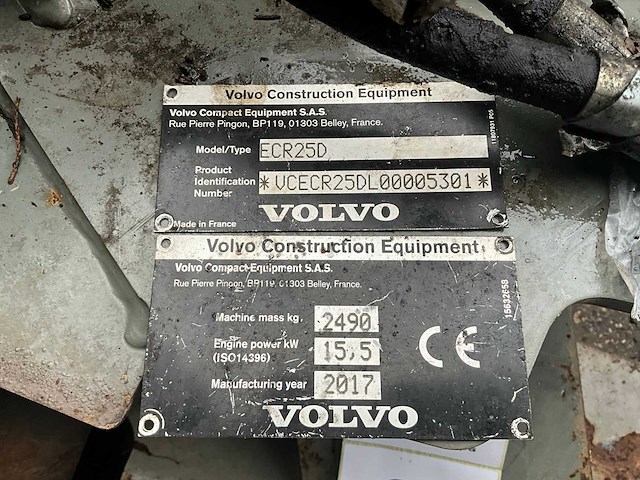 Volvo ecrd25d compacte graafmachine frame - afbeelding 7 van  7