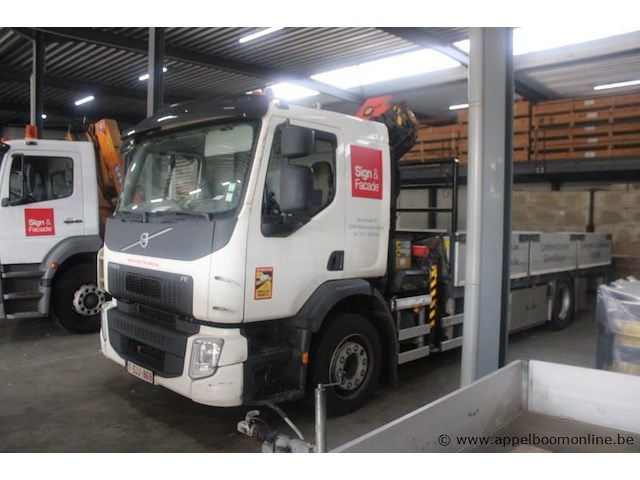 Volvo fe, eerste inschrijving 2015-09-25, 208.882 km, manueel, 2 assen, mtm 19.000 kg, tarragewicht 10.365 kg, laadvermogen 8.560 kg, open laadbak met kraan, chassisnummer yv2v0x1a2fz103730, keuring geldig tot 2026-05-26 - afbeelding 1 van  21