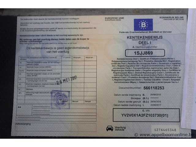 Volvo fe, eerste inschrijving 2015-09-25, 208.882 km, manueel, 2 assen, mtm 19.000 kg, tarragewicht 10.365 kg, laadvermogen 8.560 kg, open laadbak met kraan, chassisnummer yv2v0x1a2fz103730, keuring geldig tot 2026-05-26 - afbeelding 13 van  21