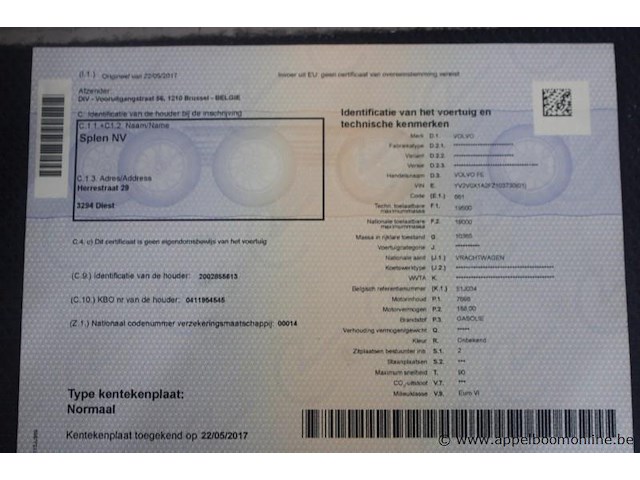 Volvo fe, eerste inschrijving 2015-09-25, 208.882 km, manueel, 2 assen, mtm 19.000 kg, tarragewicht 10.365 kg, laadvermogen 8.560 kg, open laadbak met kraan, chassisnummer yv2v0x1a2fz103730, keuring geldig tot 2026-05-26 - afbeelding 14 van  21