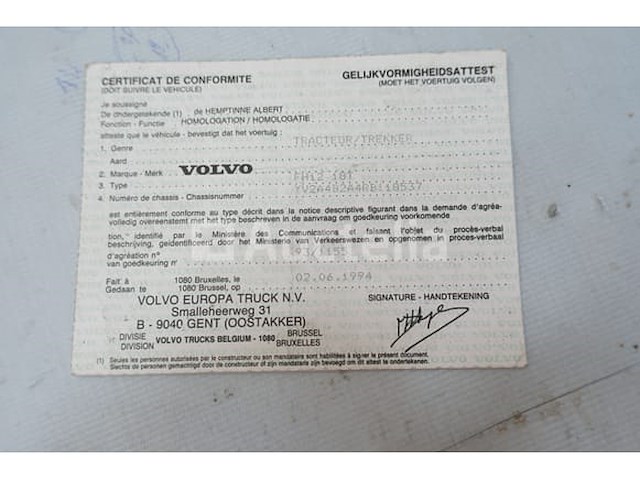 Volvo fh12 18t trekker (1994-551,120 km) - afbeelding 45 van  60
