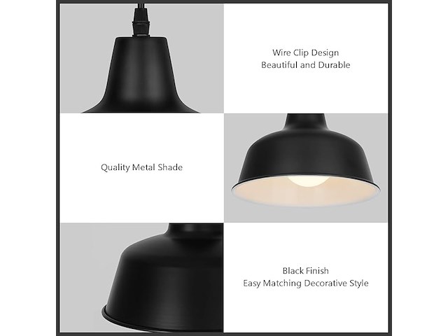 Vonci zwarte industriële hanglampen - afbeelding 3 van  4