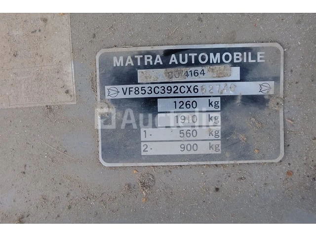 Voorouder talbot matra murena 1600 car (vin: vf853c392cx652746) - afbeelding 24 van  30