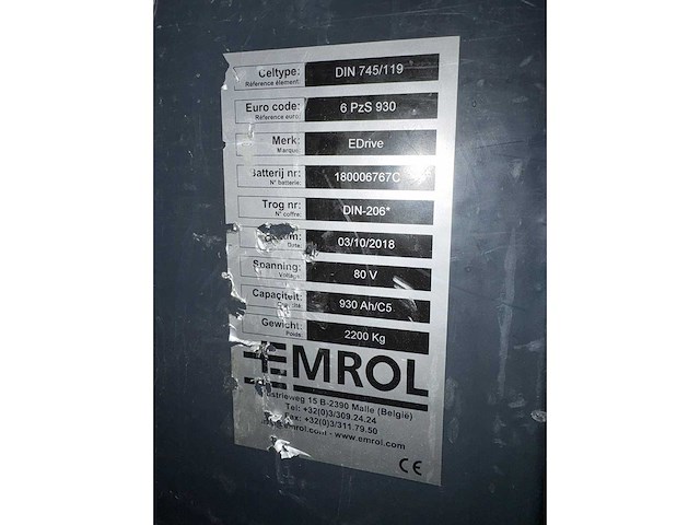 Vorkheftruck/e-truck accu 80v 930 ah - afbeelding 2 van  4