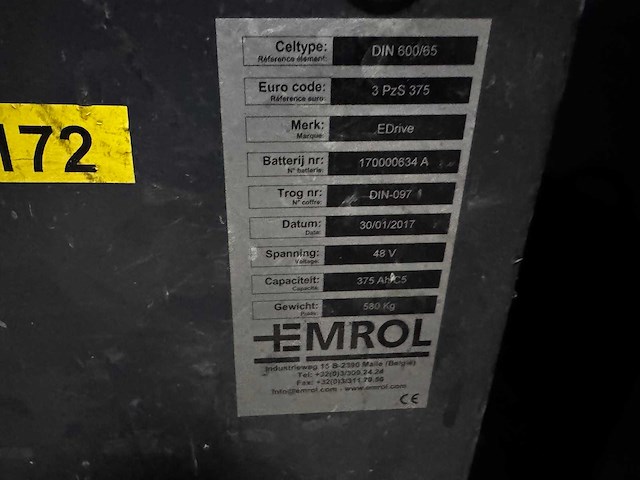 Vorkheftruck/e-truck batterij 48v 375ah (2x) - afbeelding 1 van  3