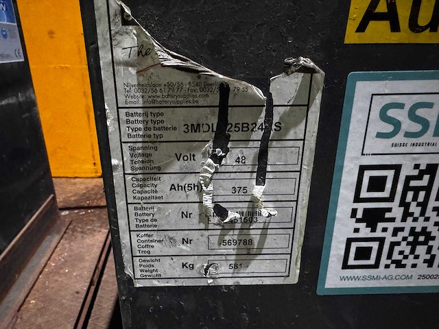Vorkheftruck/e-truck batterij 48v 375ah - afbeelding 2 van  3