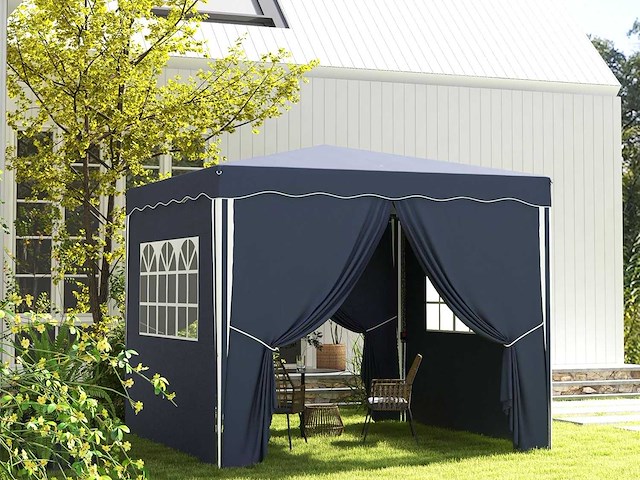 Vouwbaar prieel 3 x 3 m, prieel met zijwanden - afbeelding 1 van  8