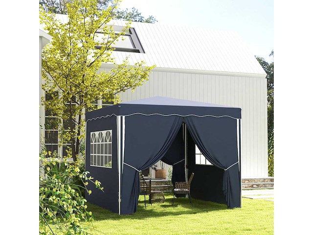 Vouwbaar prieel 3 x 3 m, prieel met zijwanden - afbeelding 2 van  8